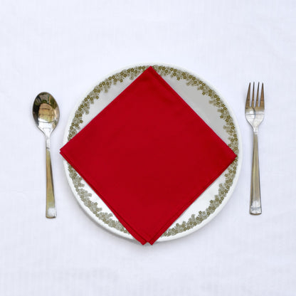 Red Dinner Napkins - Floral Art by Nandini (A unit of R S creations and designs)