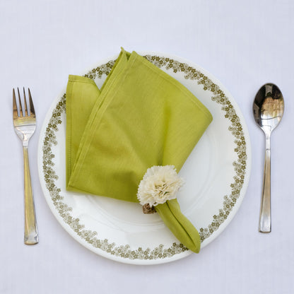 Green Dinner Napkins - Floral Art by Nandini (A unit of R S creations and designs)