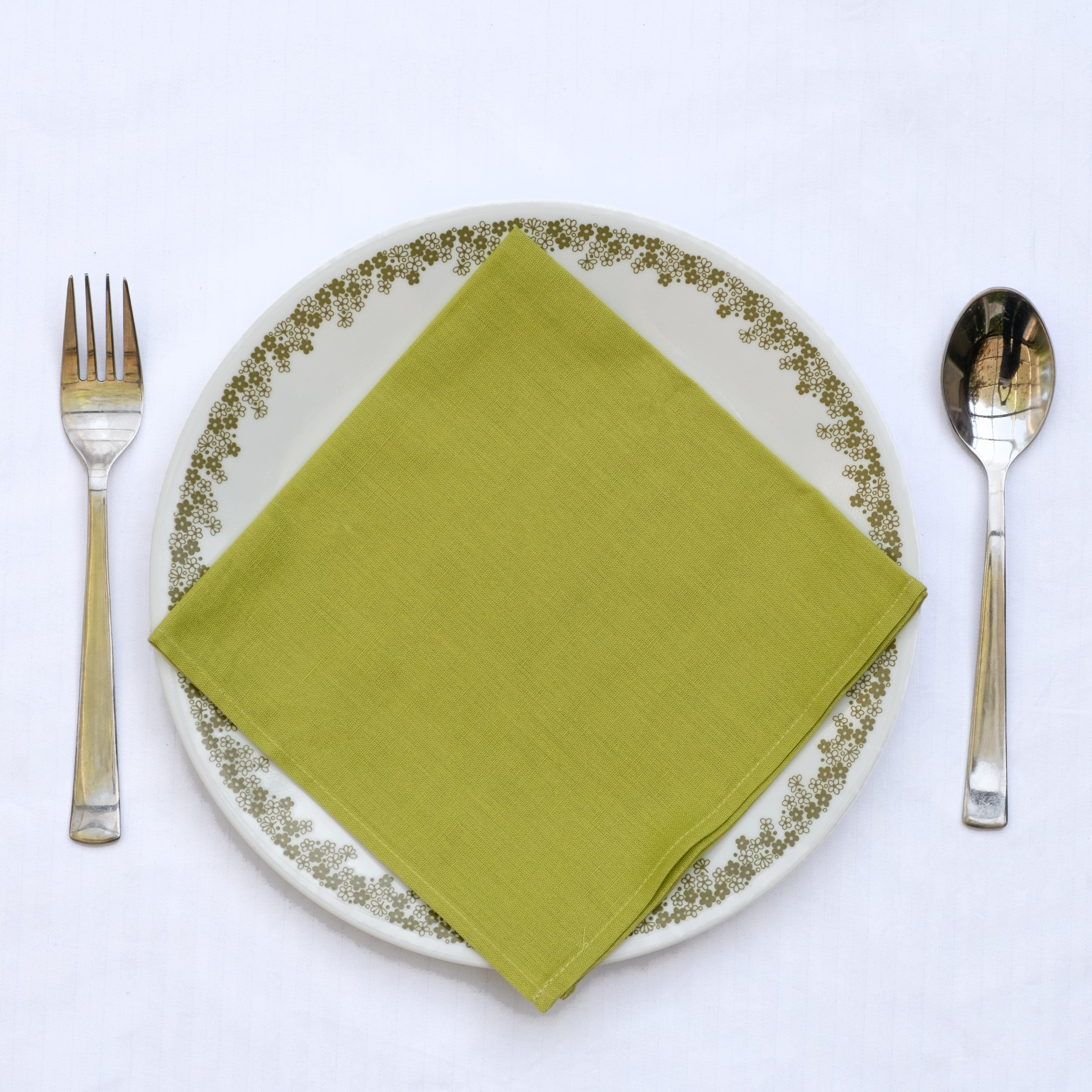 Green Dinner Napkins - Floral Art by Nandini (A unit of R S creations and designs)