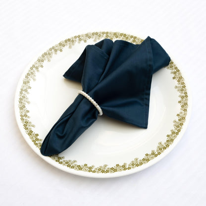 Dark Blue Dinner Napkins - Floral Art by Nandini (A unit of R S creations and designs)