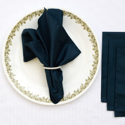 Dark Blue Dinner Napkins - Floral Art by Nandini (A unit of R S creations and designs)