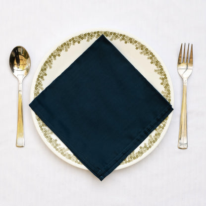 Dark Blue Dinner Napkins - Floral Art by Nandini (A unit of R S creations and designs)