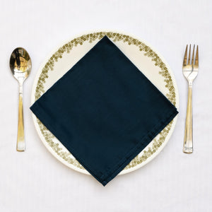 Dark Blue Dinner Napkins - Floral Art by Nandini (A unit of R S creations and designs)