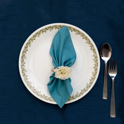 Aqua Blue Dinner Napkins - Floral Art by Nandini (A unit of R S creations and designs)