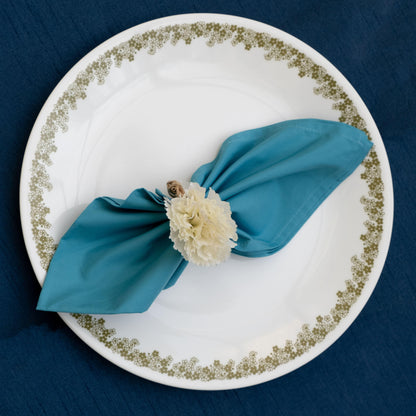 Aqua Blue Dinner Napkins - Floral Art by Nandini (A unit of R S creations and designs)