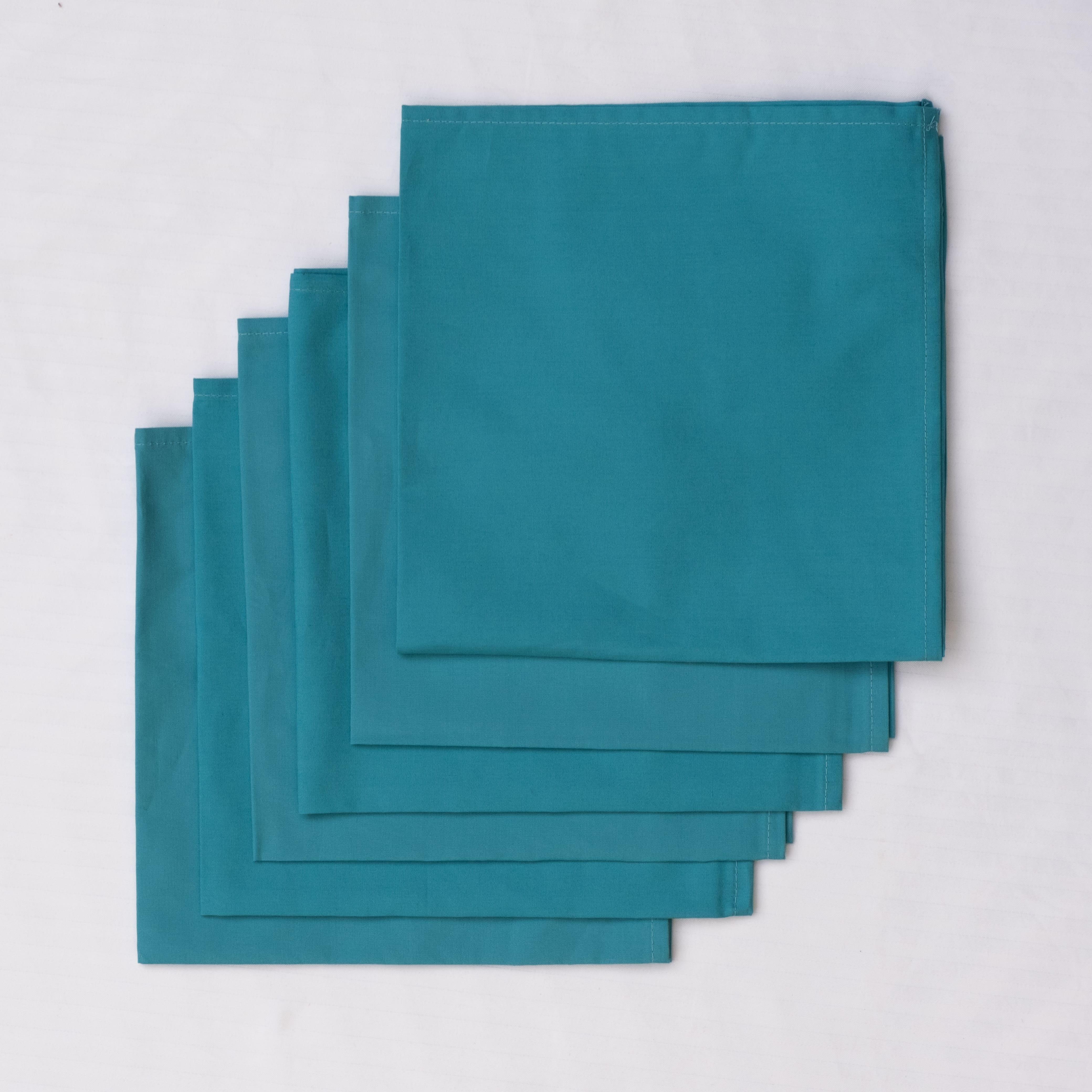 Aqua Blue Dinner Napkins - Floral Art by Nandini (A unit of R S creations and designs)