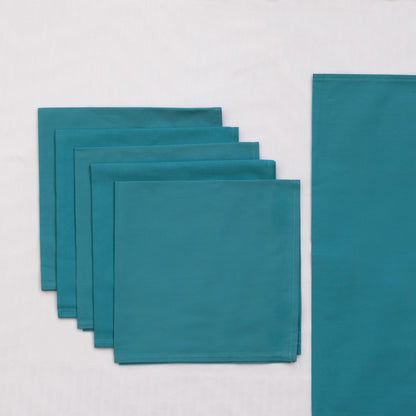 Aqua Blue Dinner Napkins - Floral Art by Nandini (A unit of R S creations and designs)