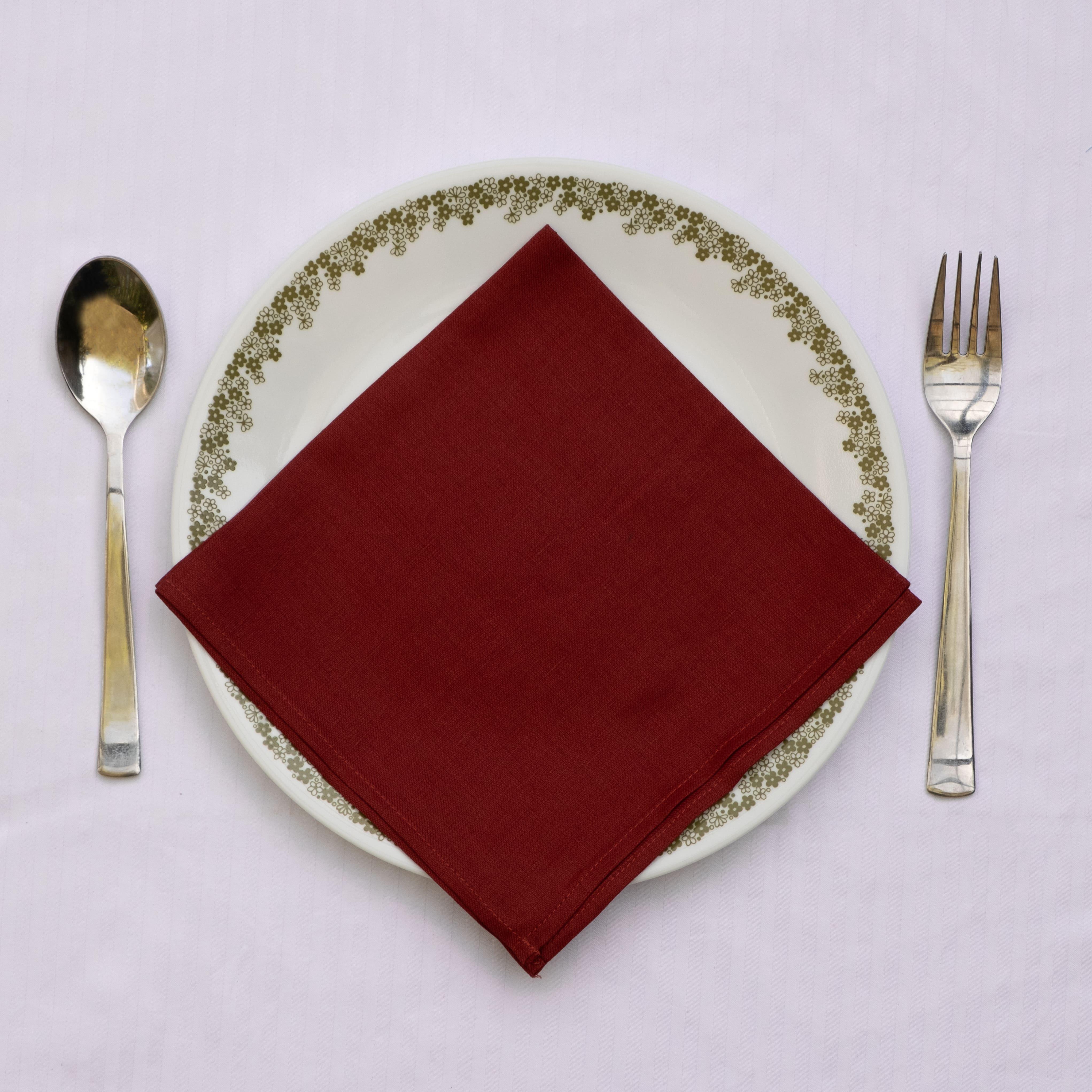 Maroon Dinner Napkin - Floral Art by Nandini (A unit of R S creations and designs)