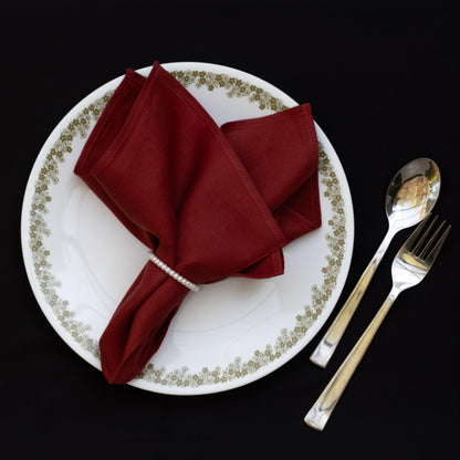 Maroon Dinner Napkin - Floral Art by Nandini (A unit of R S creations and designs)