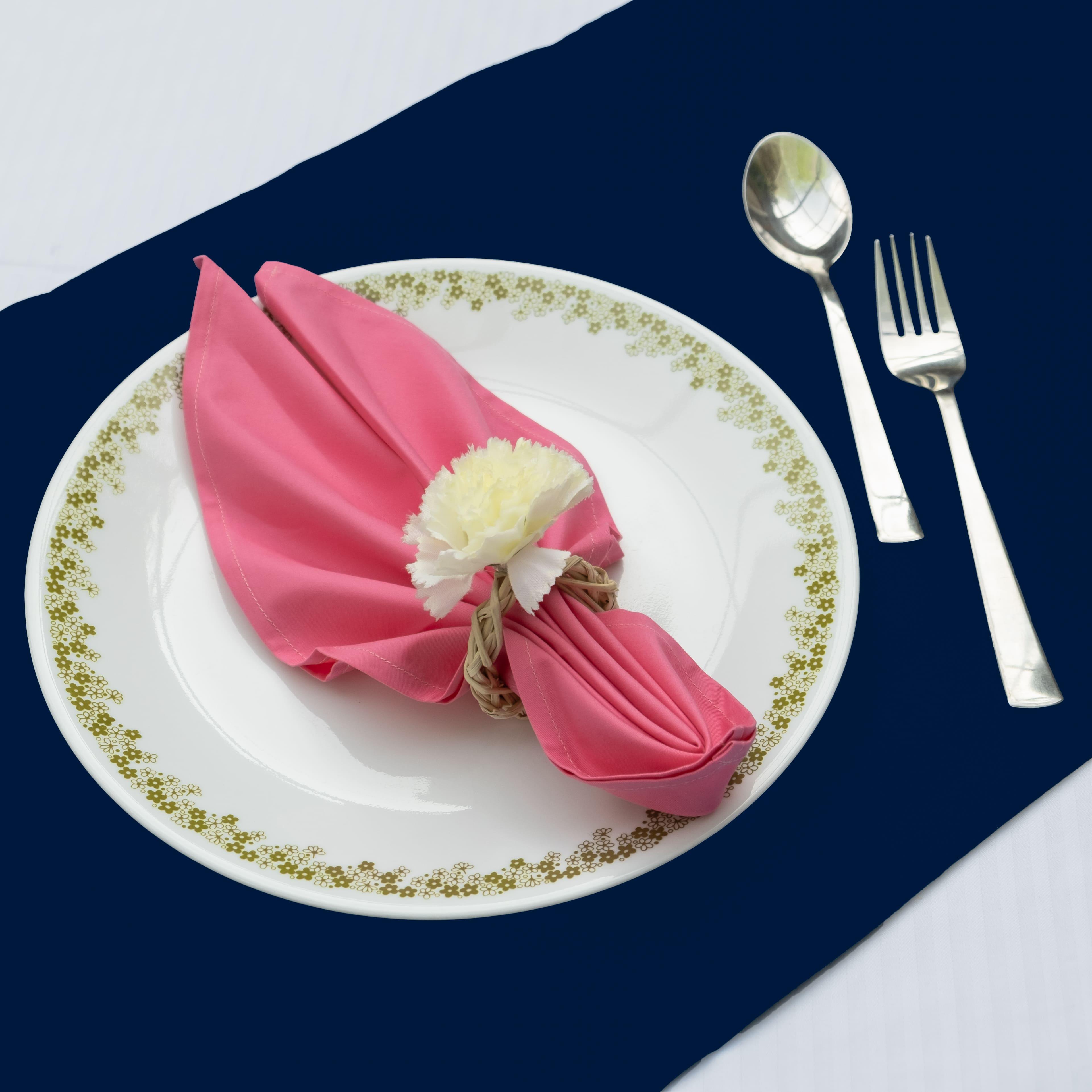 Dark Pink Dinner Napkins - Floral Art by Nandini (A unit of R S creations and designs)