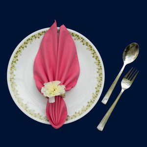 Dark Pink Dinner Napkins - Floral Art by Nandini (A unit of R S creations and designs)