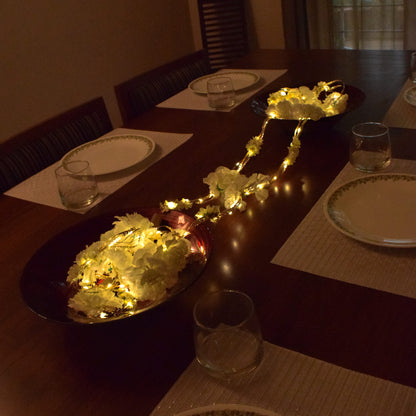 Shimmer Fairy Light (Battery Operated) with Artificial Flowers - 75inch Length