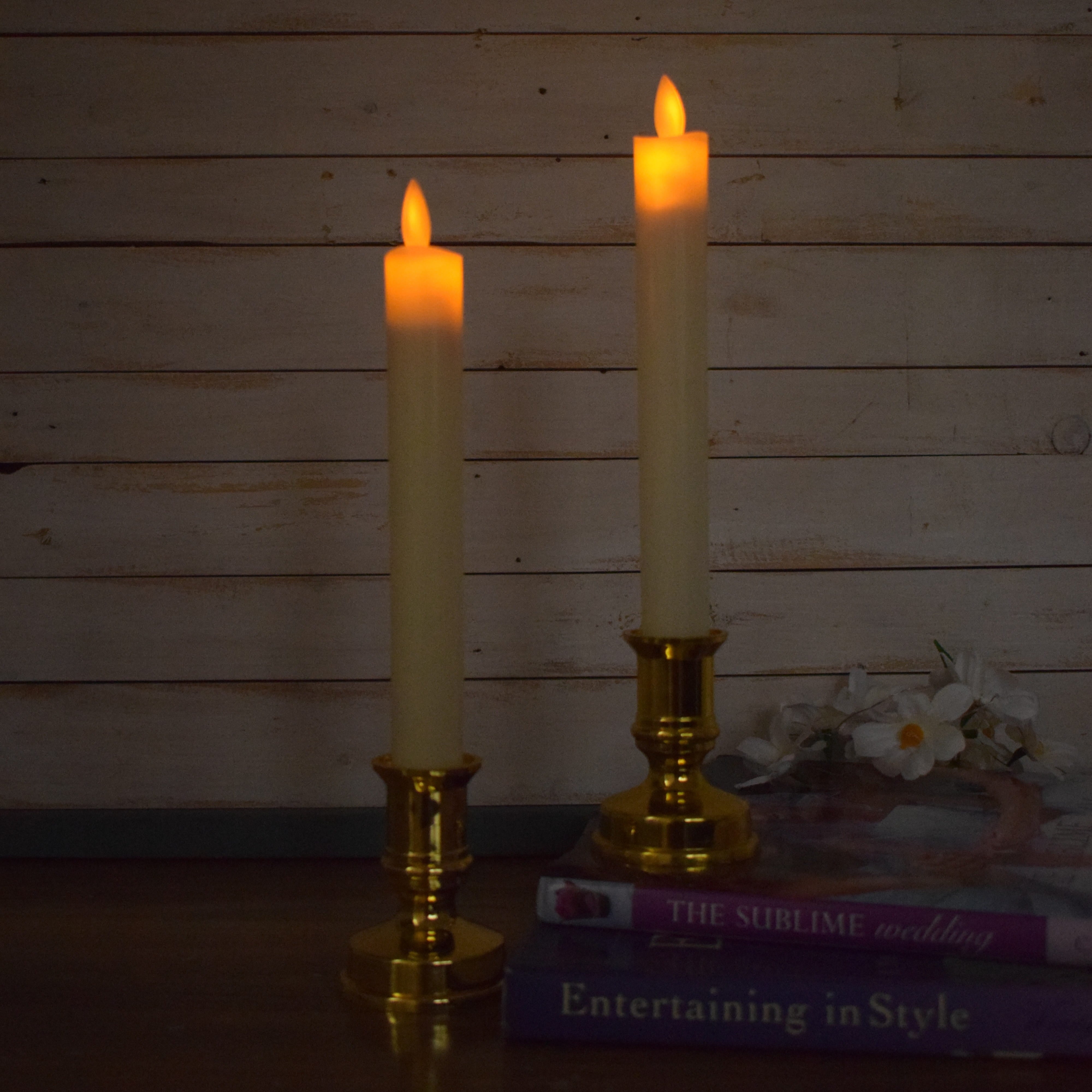 LED Taper Candles With Stand