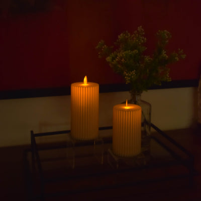 Ribbed LED Candle