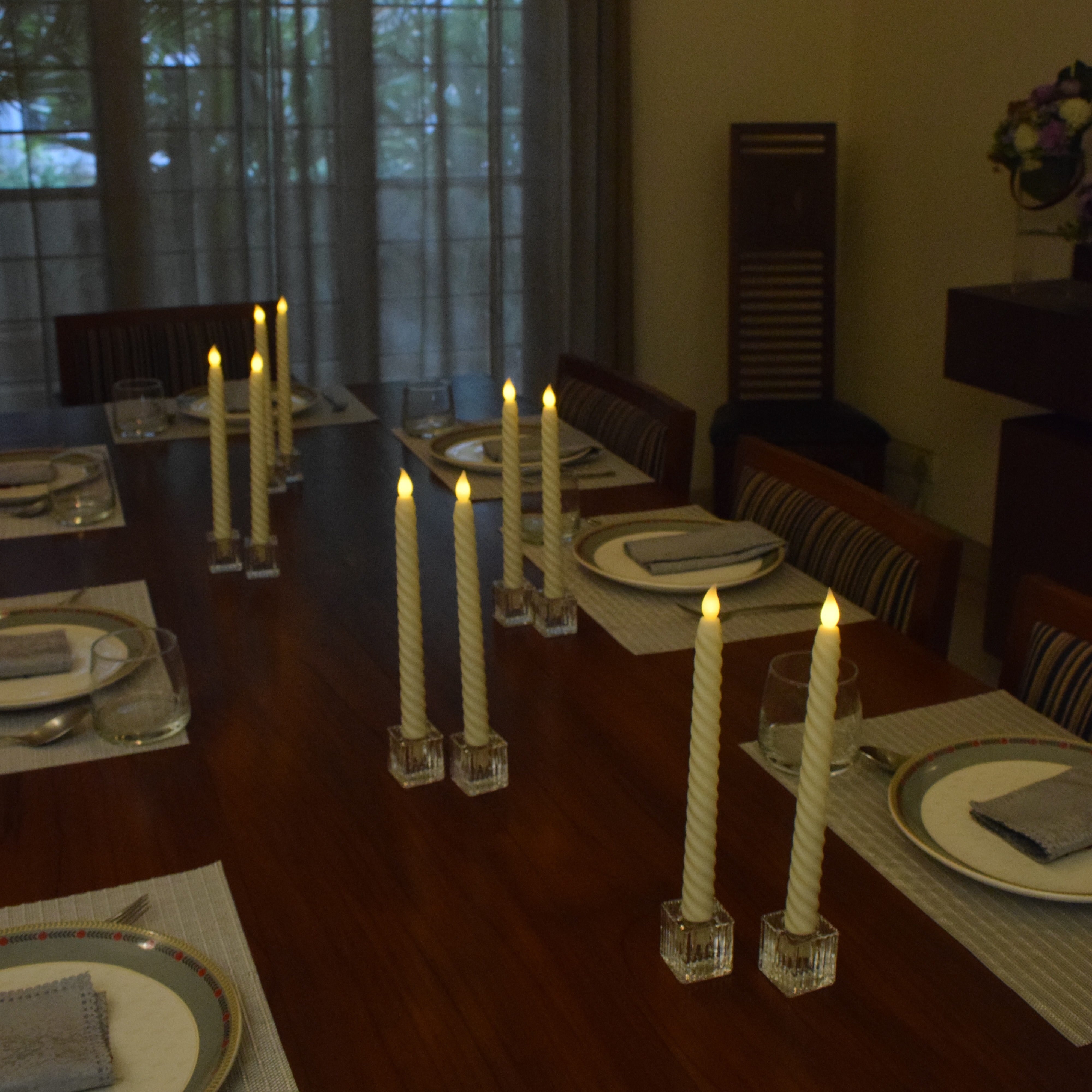 LED Spiral Taper Candles