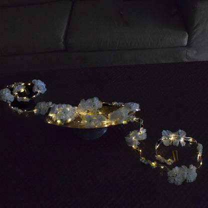 Shimmer Fairy Light (Battery Operated) with Artificial Flowers - 75inch Length