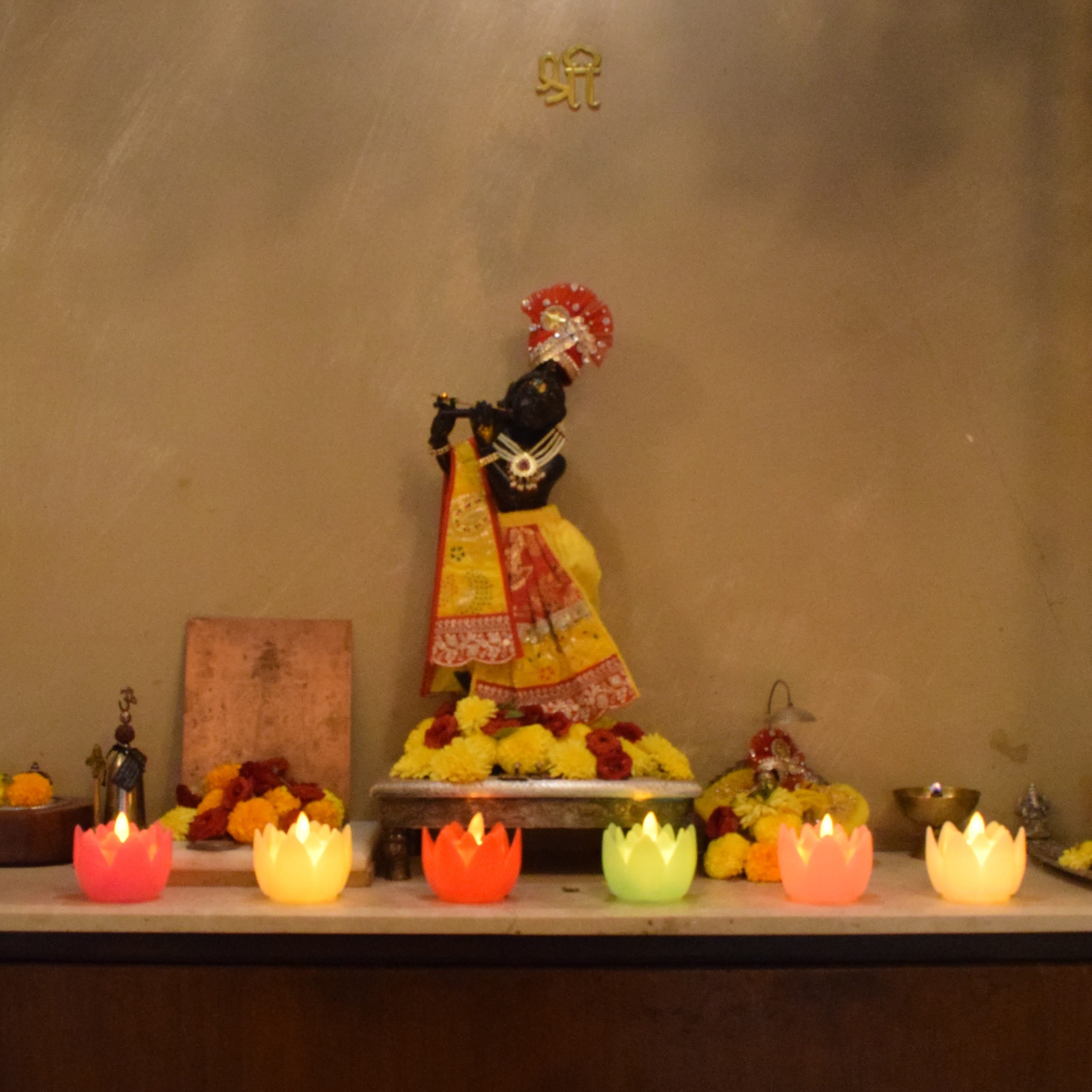 Colourful Lotus LED Candles Set of 6