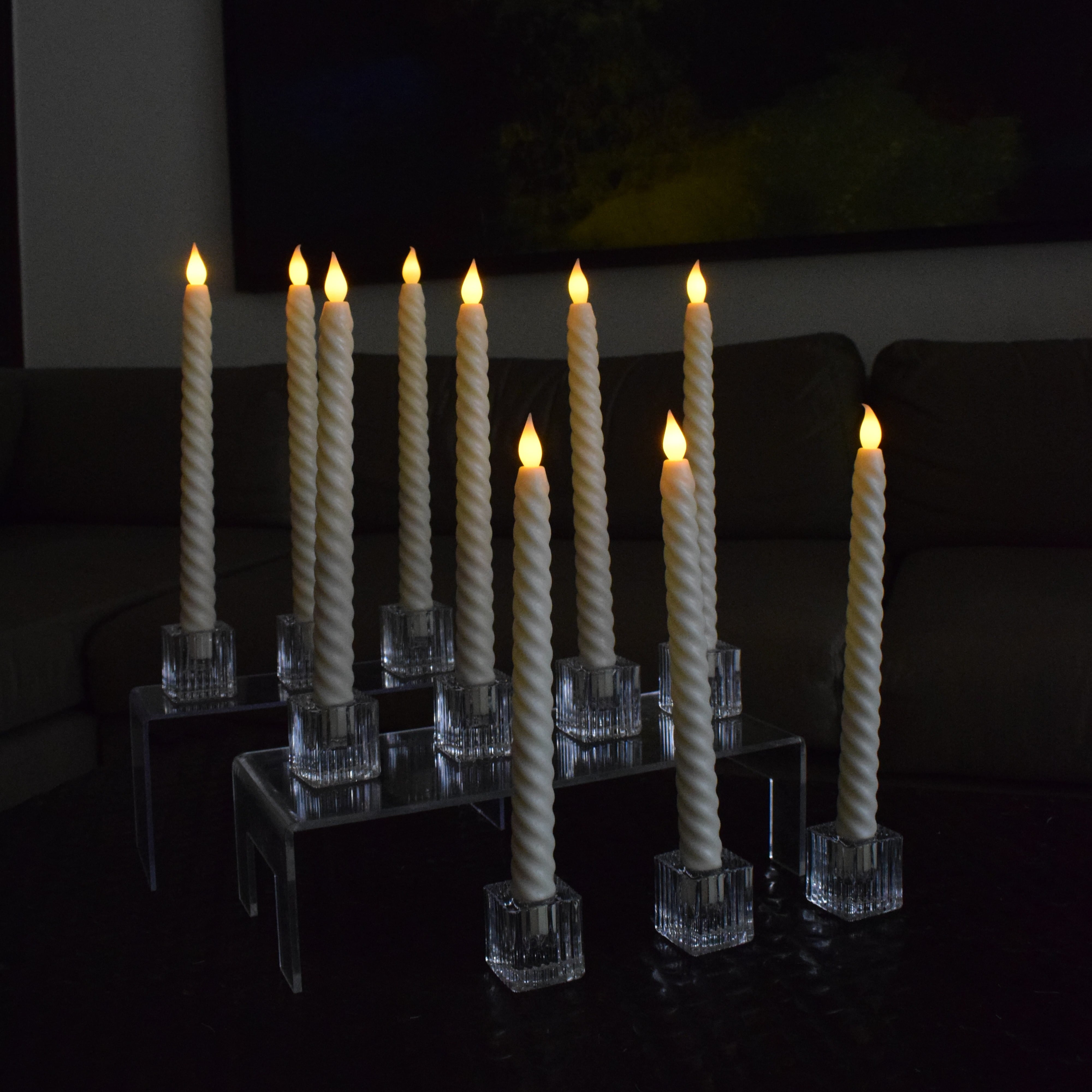 LED Spiral Taper Candles