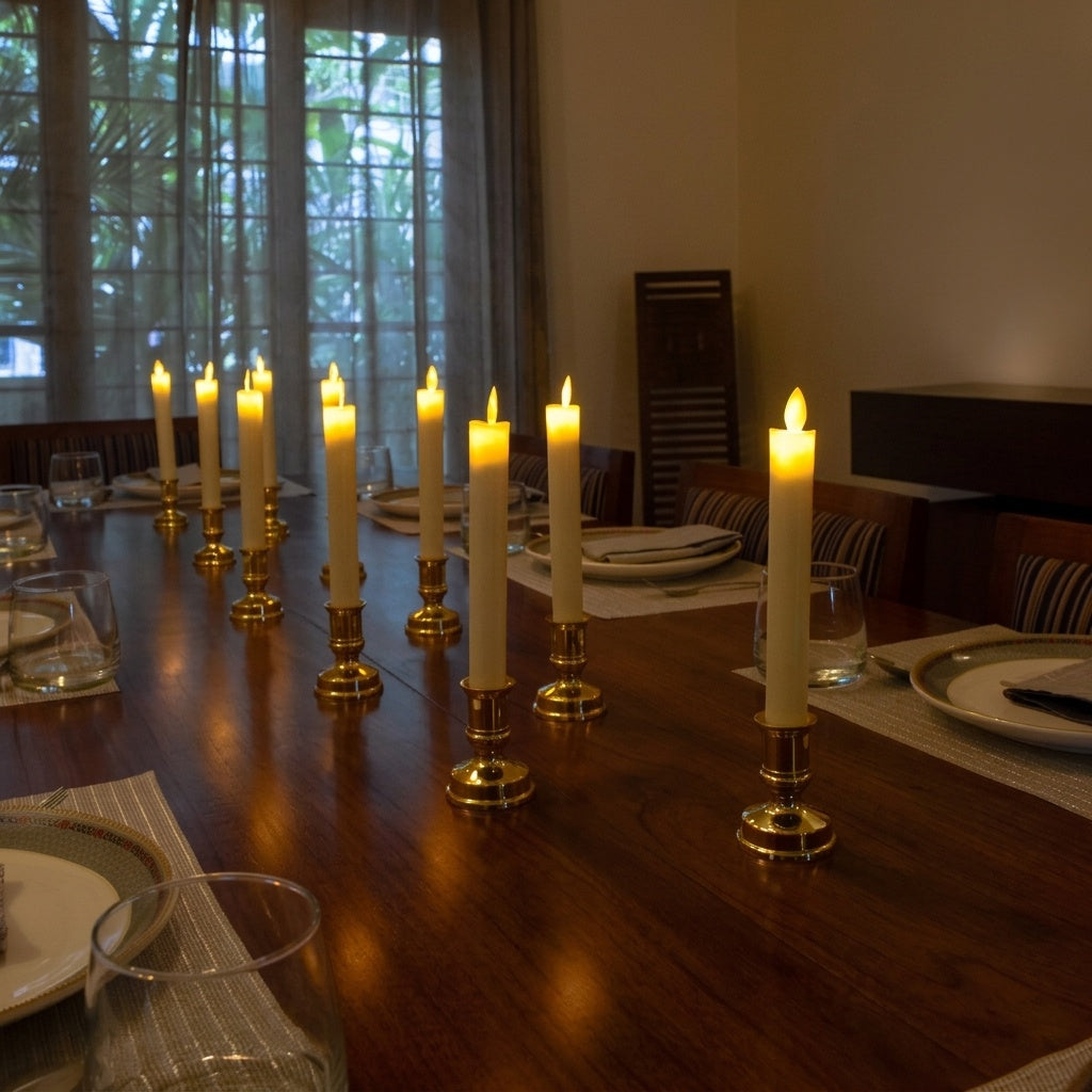 LED Taper Candles With Stand