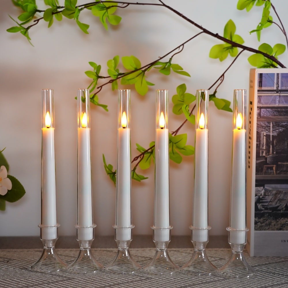 Yoro LED Candles Set of 6 with Stand and Remote