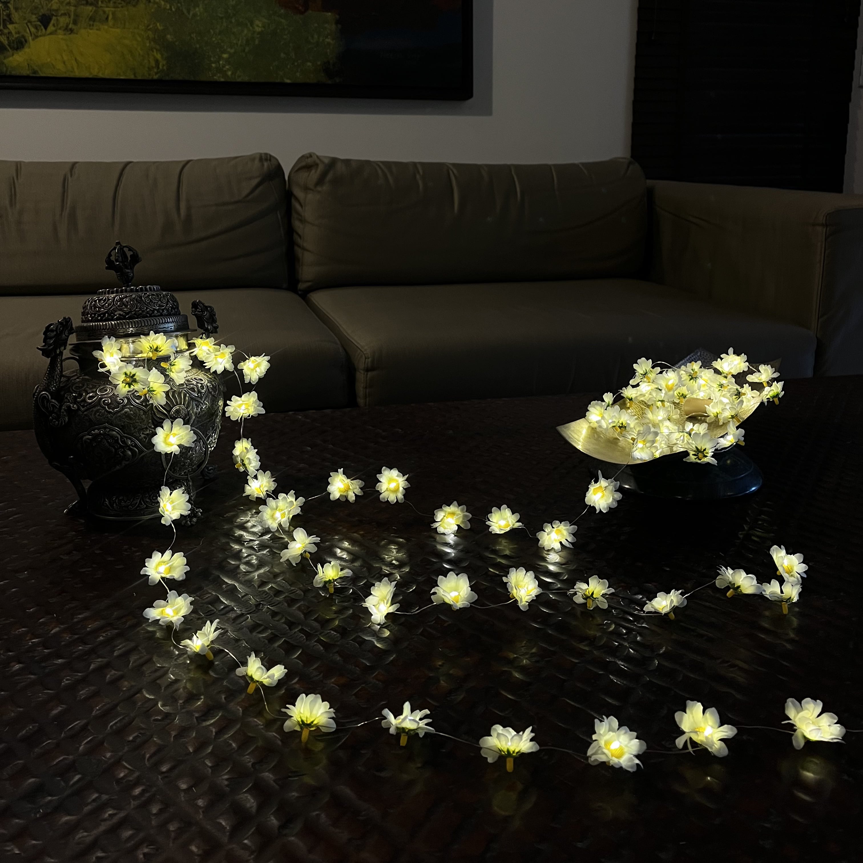 Flower Creeper with Fairy Lights (Battery Operated) - 42inch length