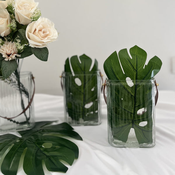 Leafy Glass Vase