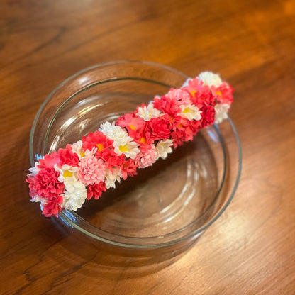 Glass Urli with Artificial Flowers and LED Floating Candles