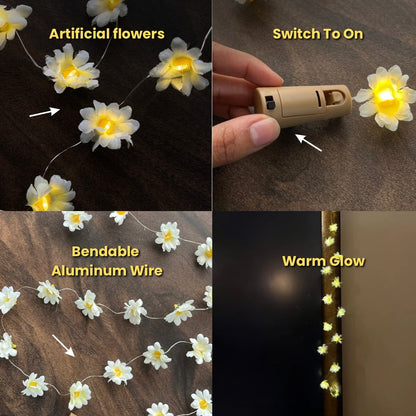 Flower Creeper with Fairy Lights (Battery Operated) - 42inch length