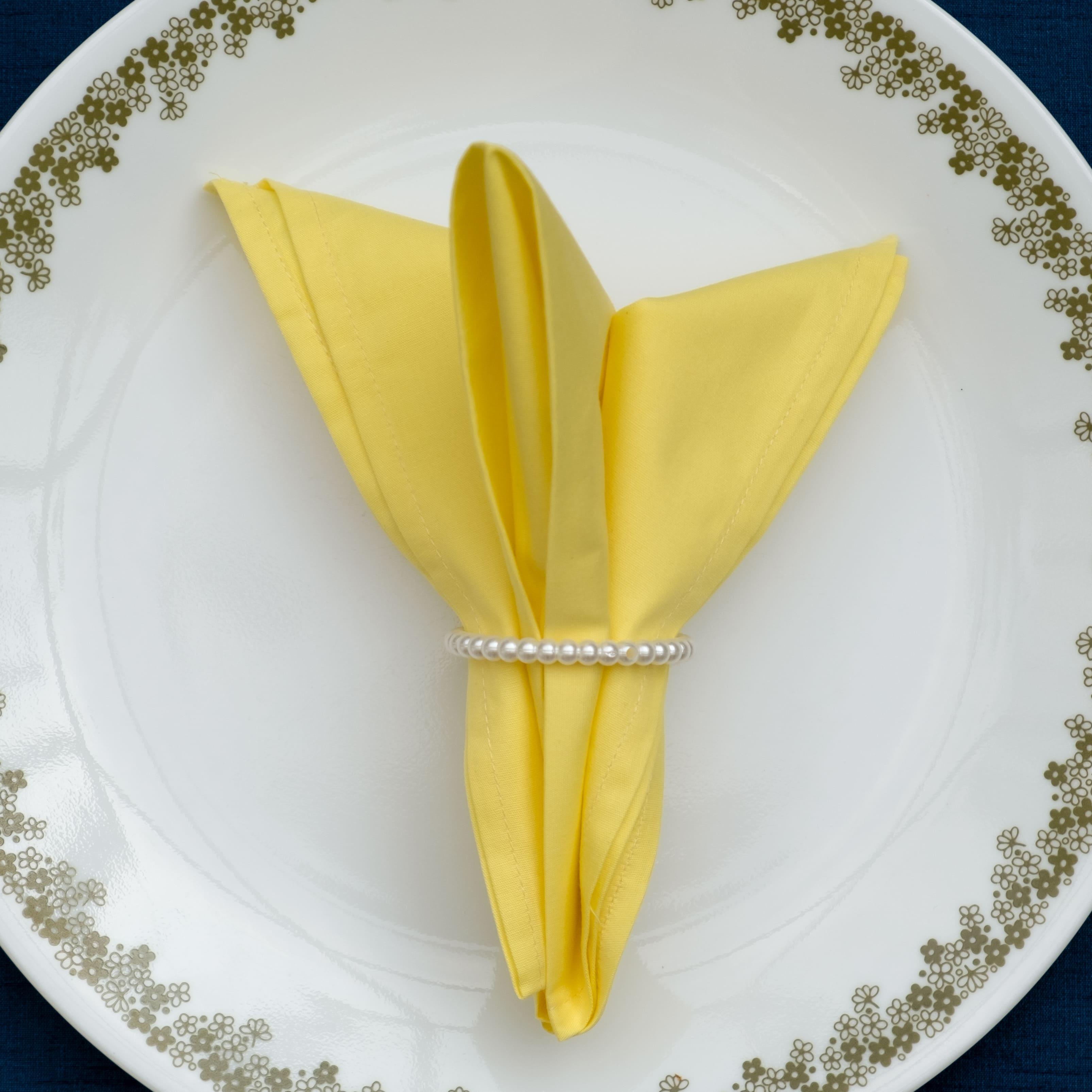 Yellow Dinner Napkins - Floral Art by Nandini (A unit of R S creations and designs)