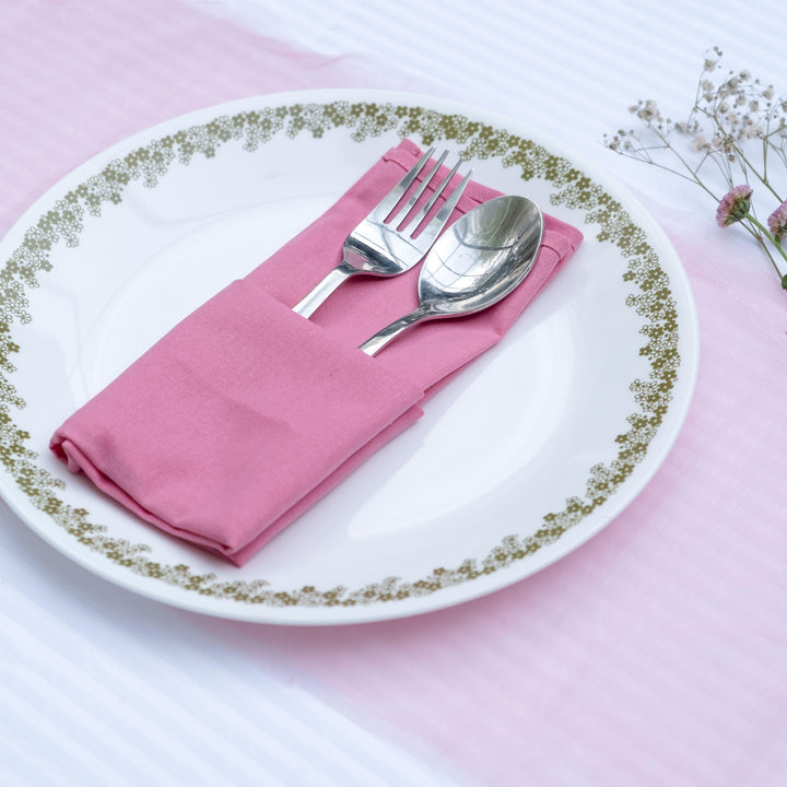 Pink Dinner Napkins - Floral Art by Nandini (A unit of R S creations and designs)