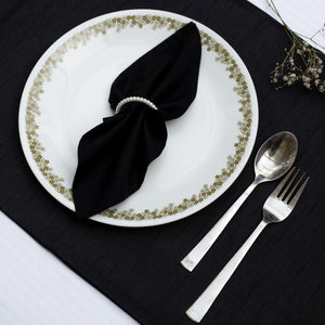 Black Dinner Napkin - Floral Art by Nandini (A unit of R S creations and designs)