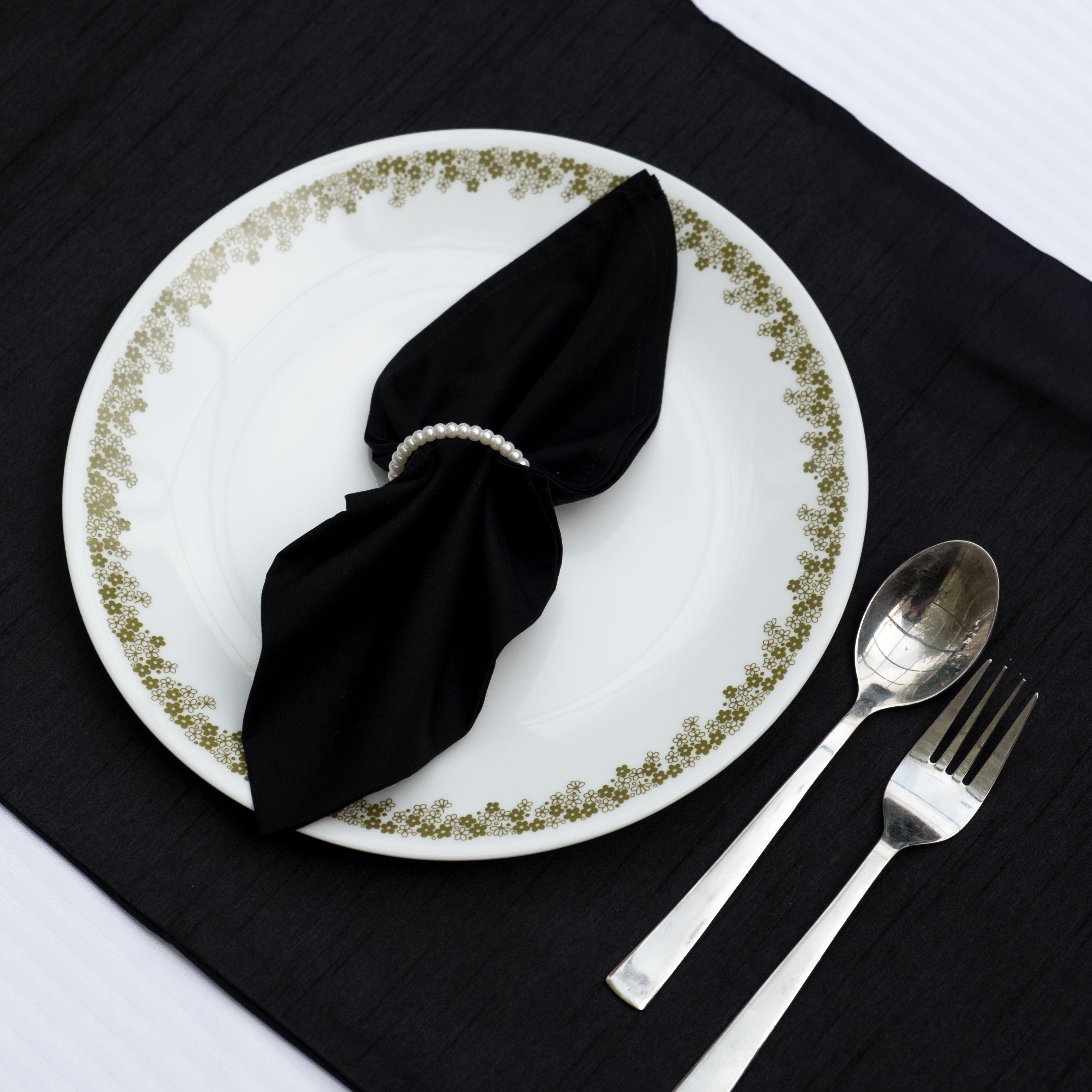 Black Dinner Napkin - Floral Art by Nandini (A unit of R S creations and designs)