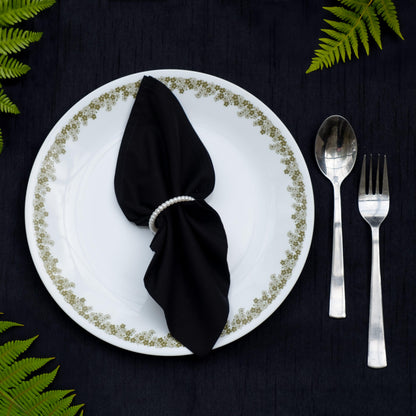 Black Dinner Napkin - Floral Art by Nandini (A unit of R S creations and designs)