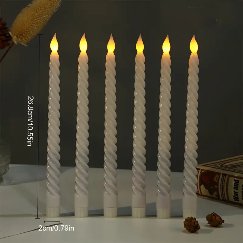 LED Spiral Taper Candles