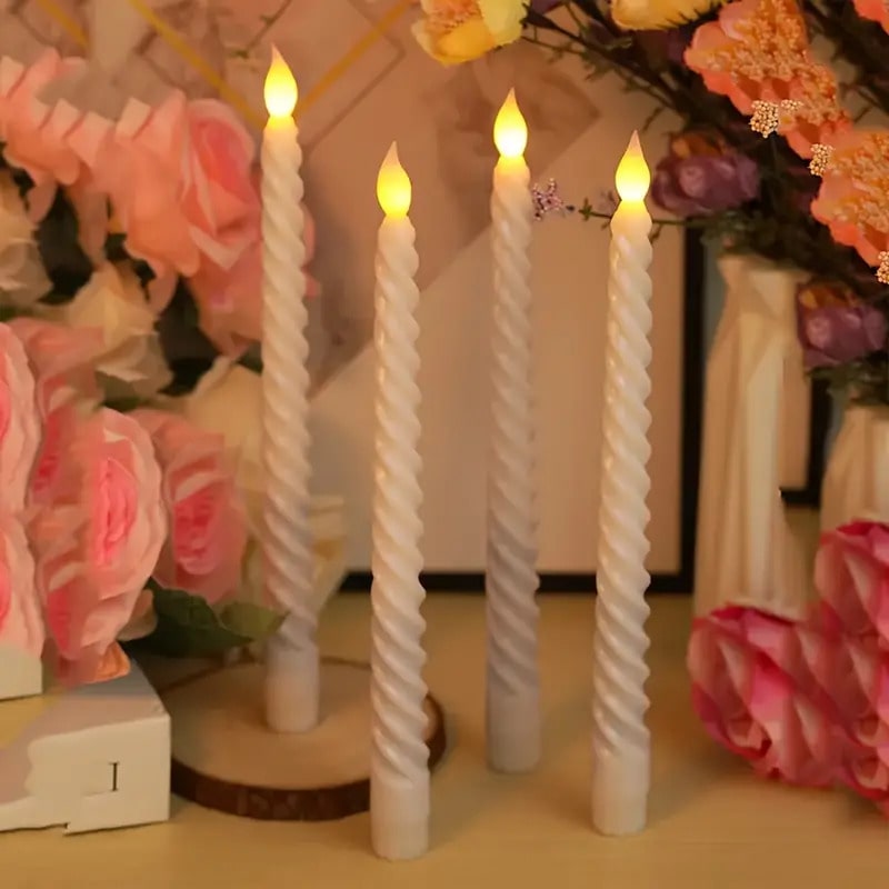 LED Spiral Taper Candles