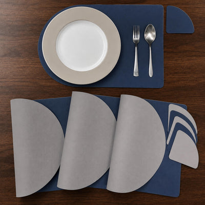 Double Sided Leather Table Mat & Coaster Set