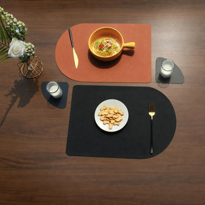 Double Sided Leather Table Mat & Coaster Set