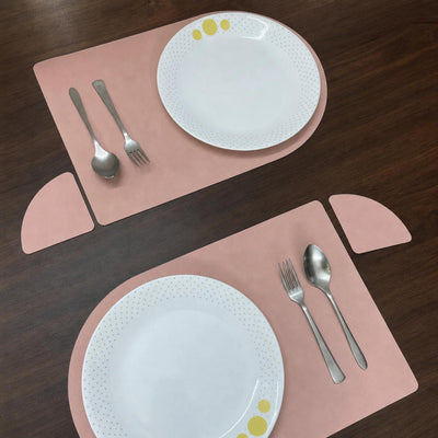 Double Sided Leather Table Mat & Coaster Set