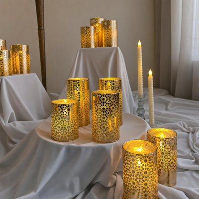Floral Glass LED Candle
