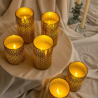 Floral Glass LED Candle