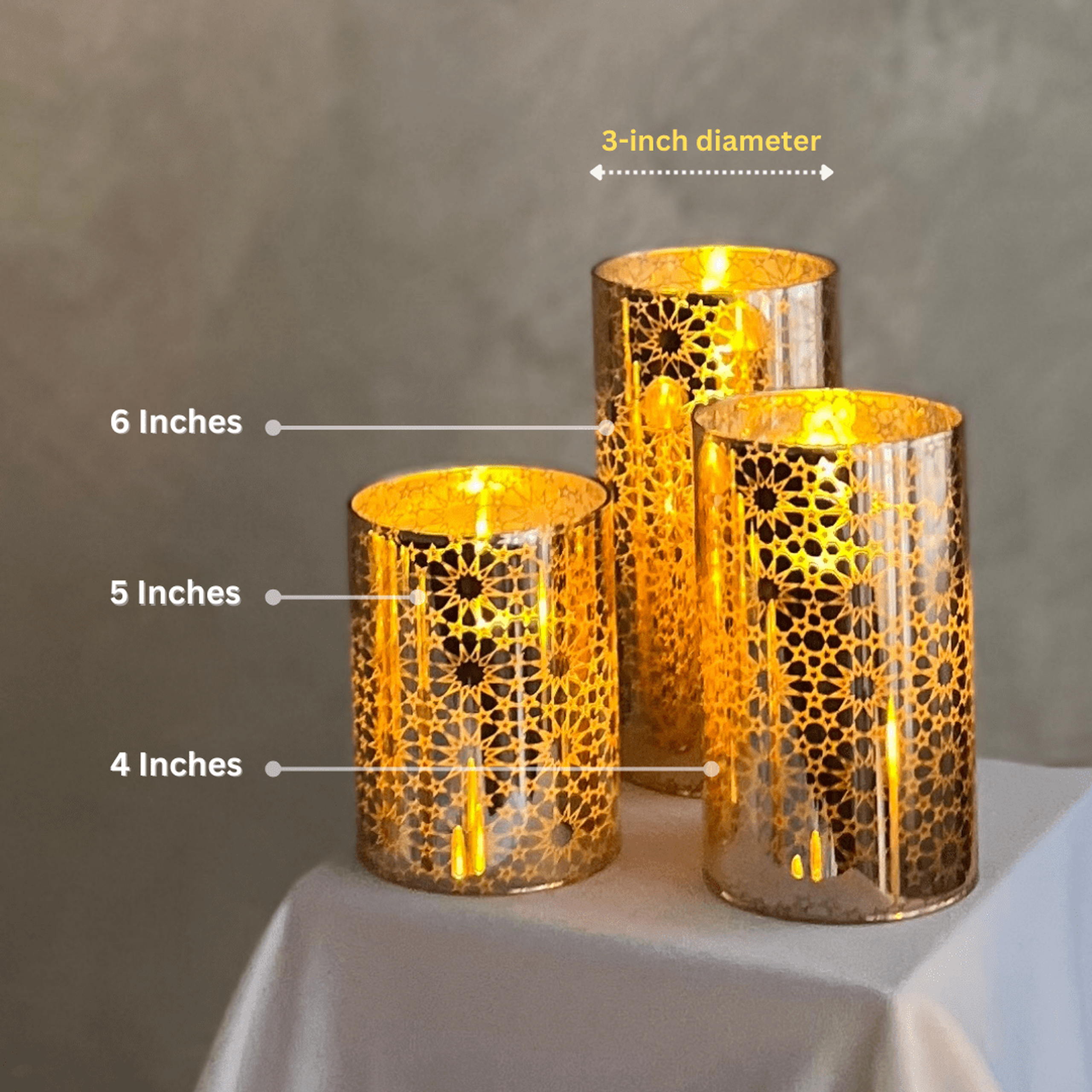 Floral Glass LED Candle