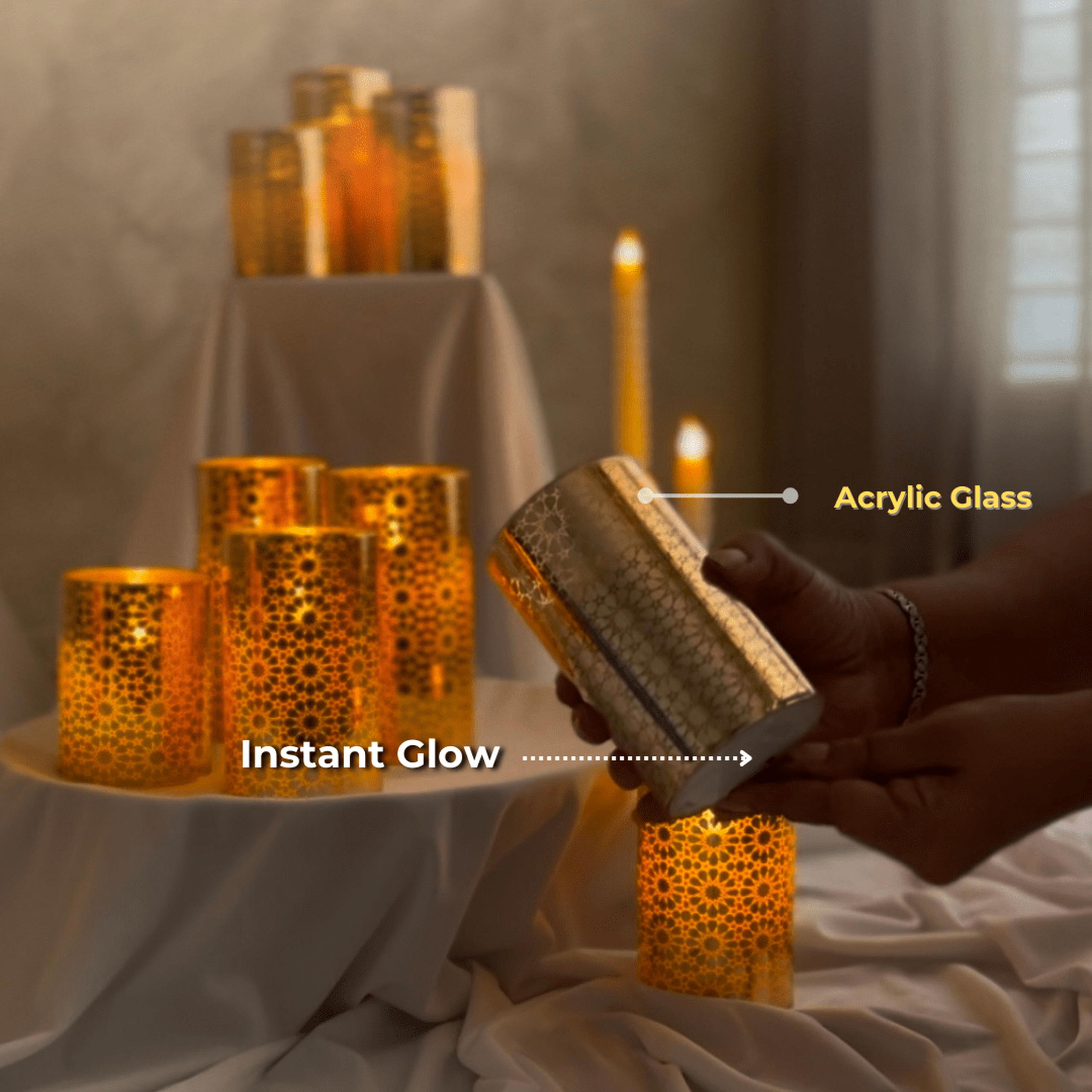 Floral Glass LED Candle