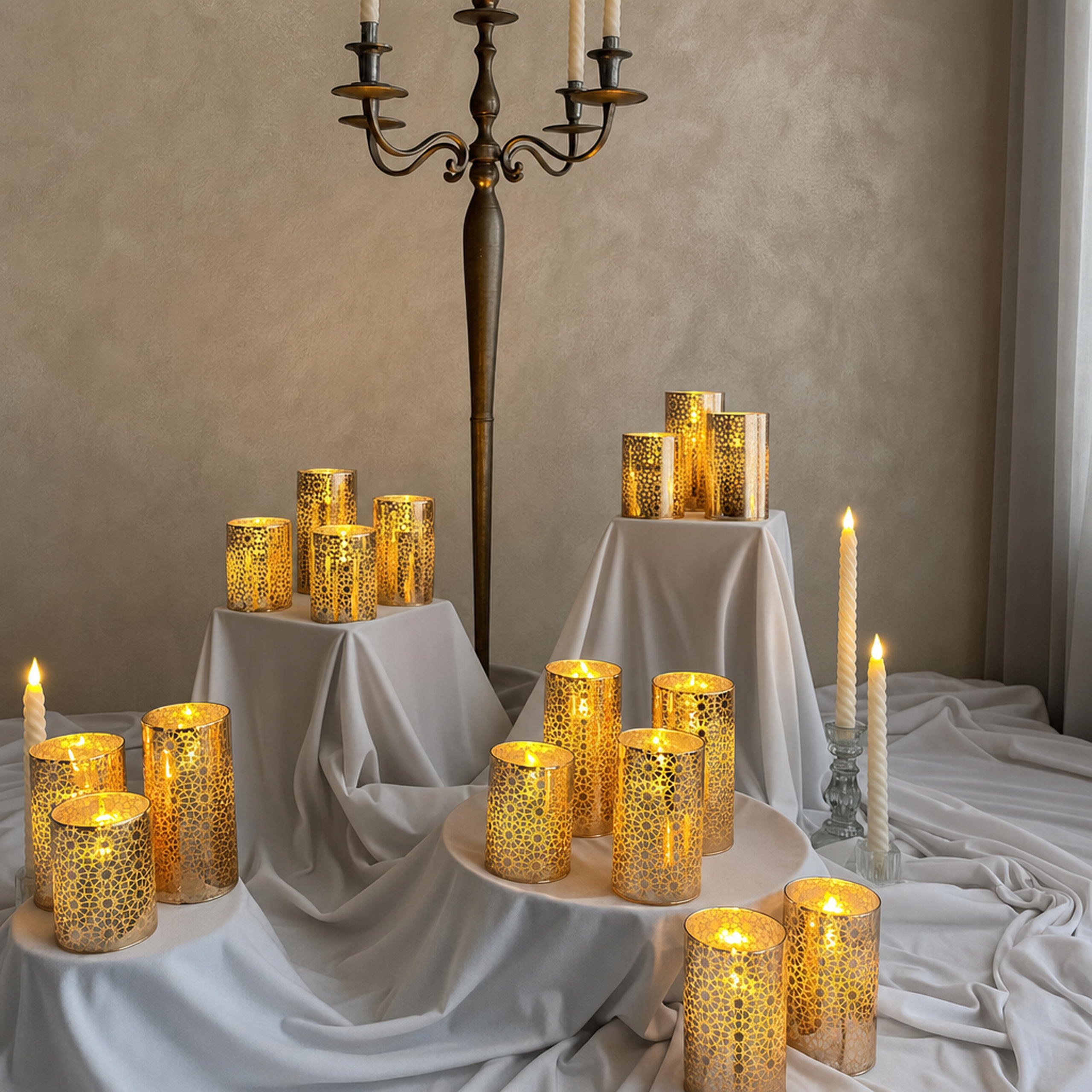 Floral Glass LED Candle