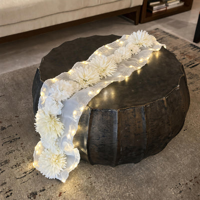 Floral Runner with Organza Fabric and Fairy Lights (Battery Operated) - 54inch length