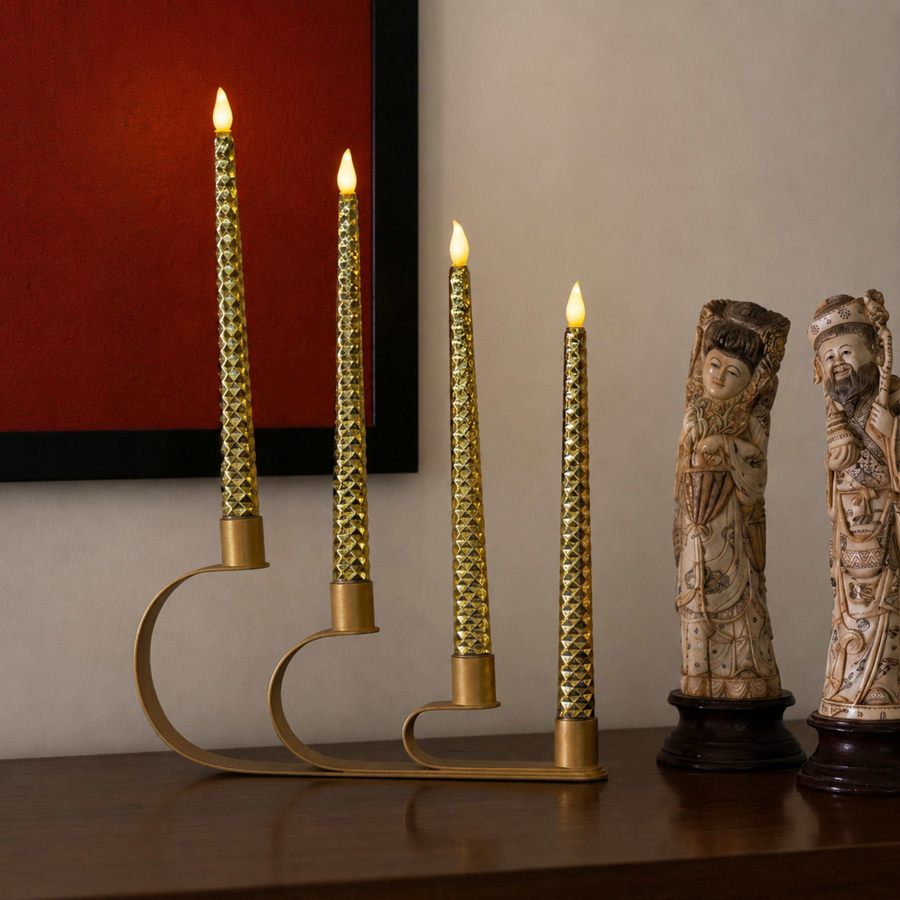 LED Shimmer Taper Candles