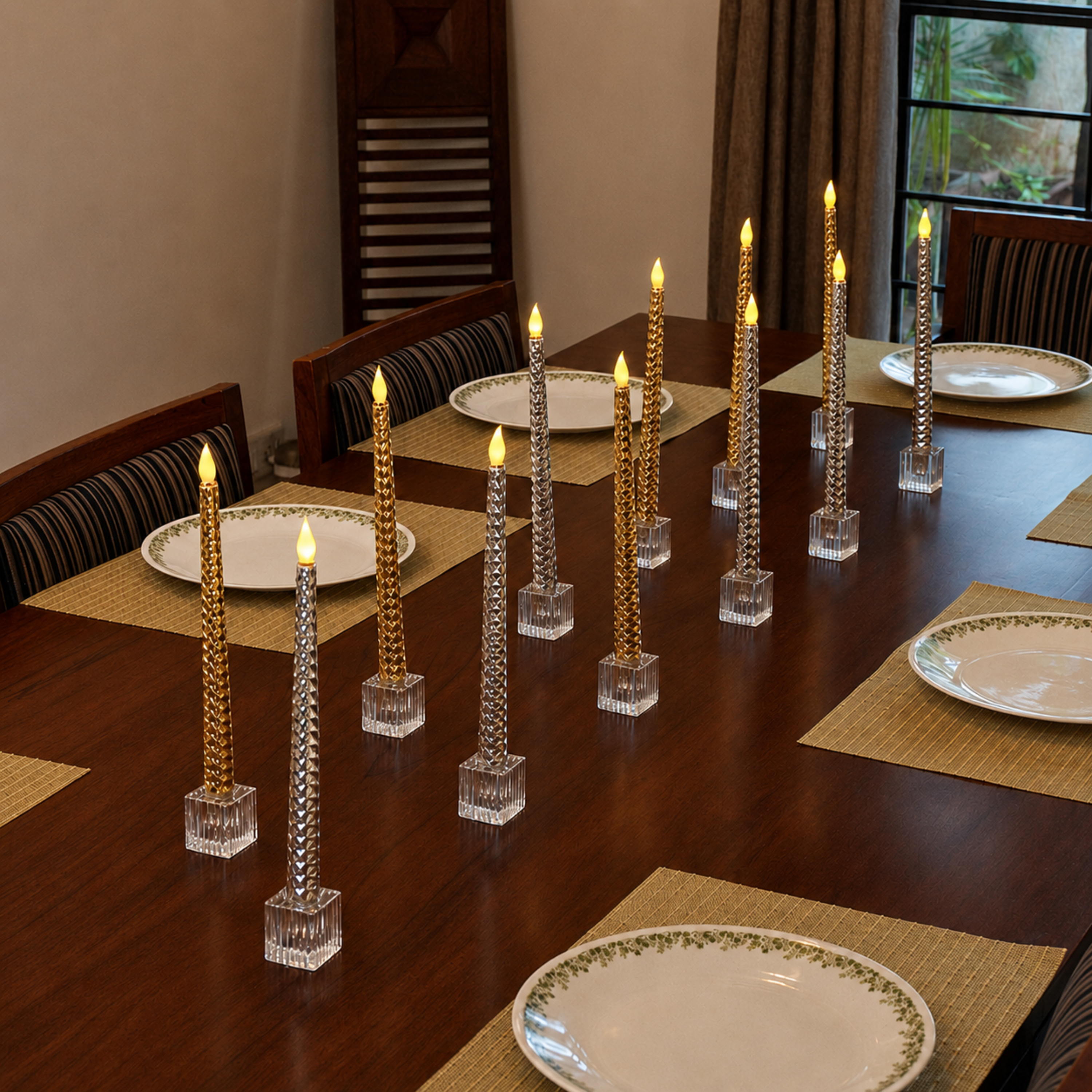LED Shimmer Taper Candles