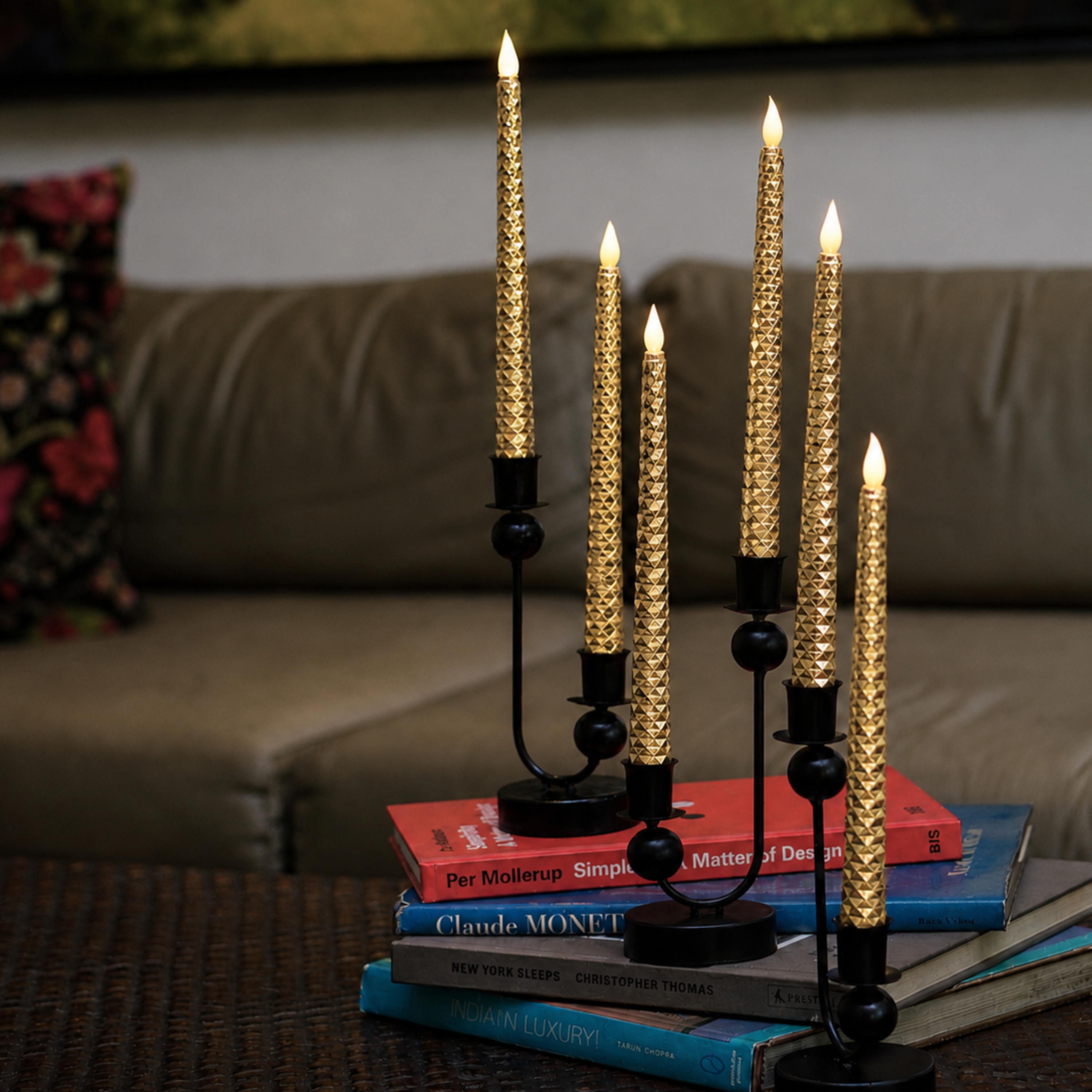 LED Shimmer Taper Candles