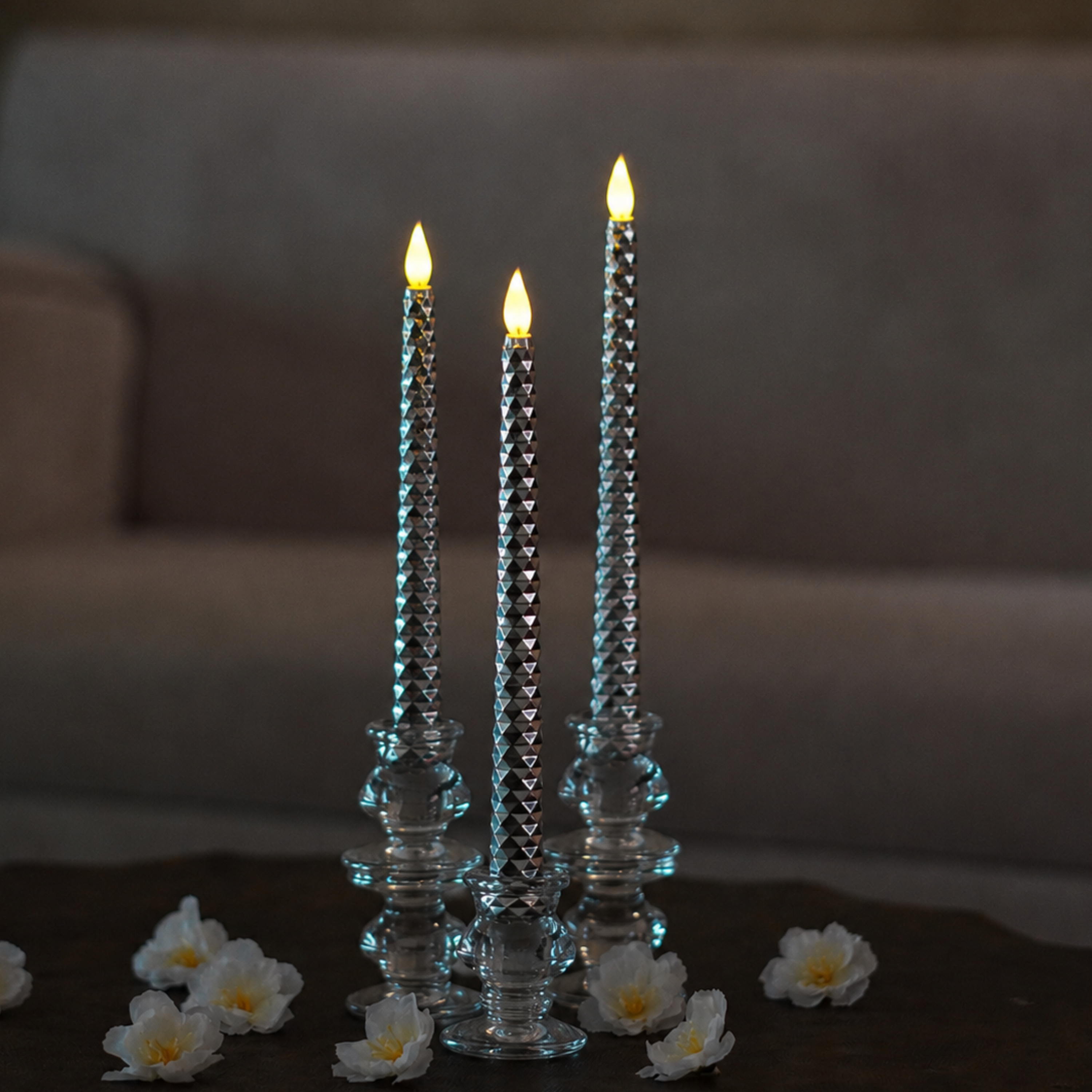 LED Shimmer Taper Candles