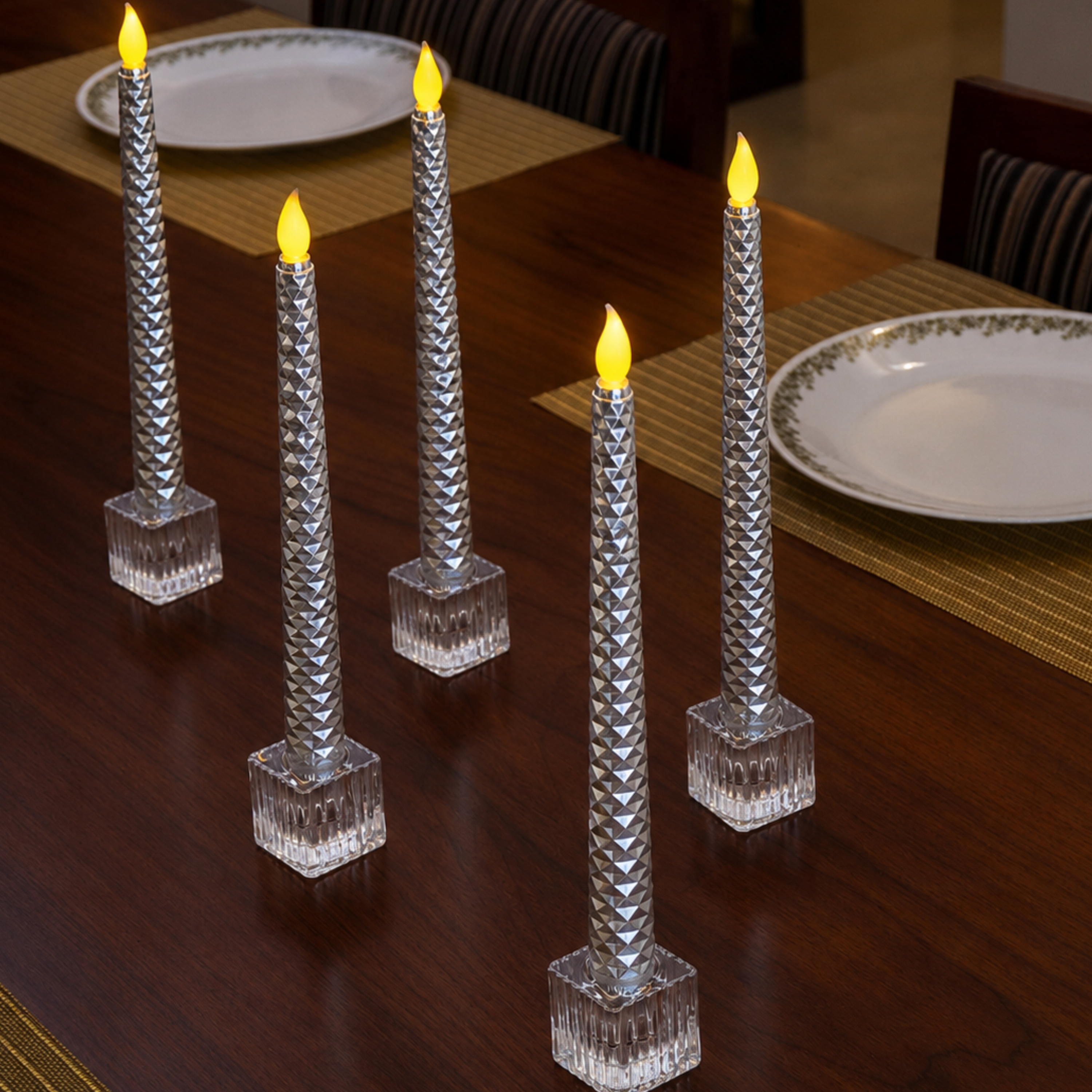 LED Shimmer Taper Candles