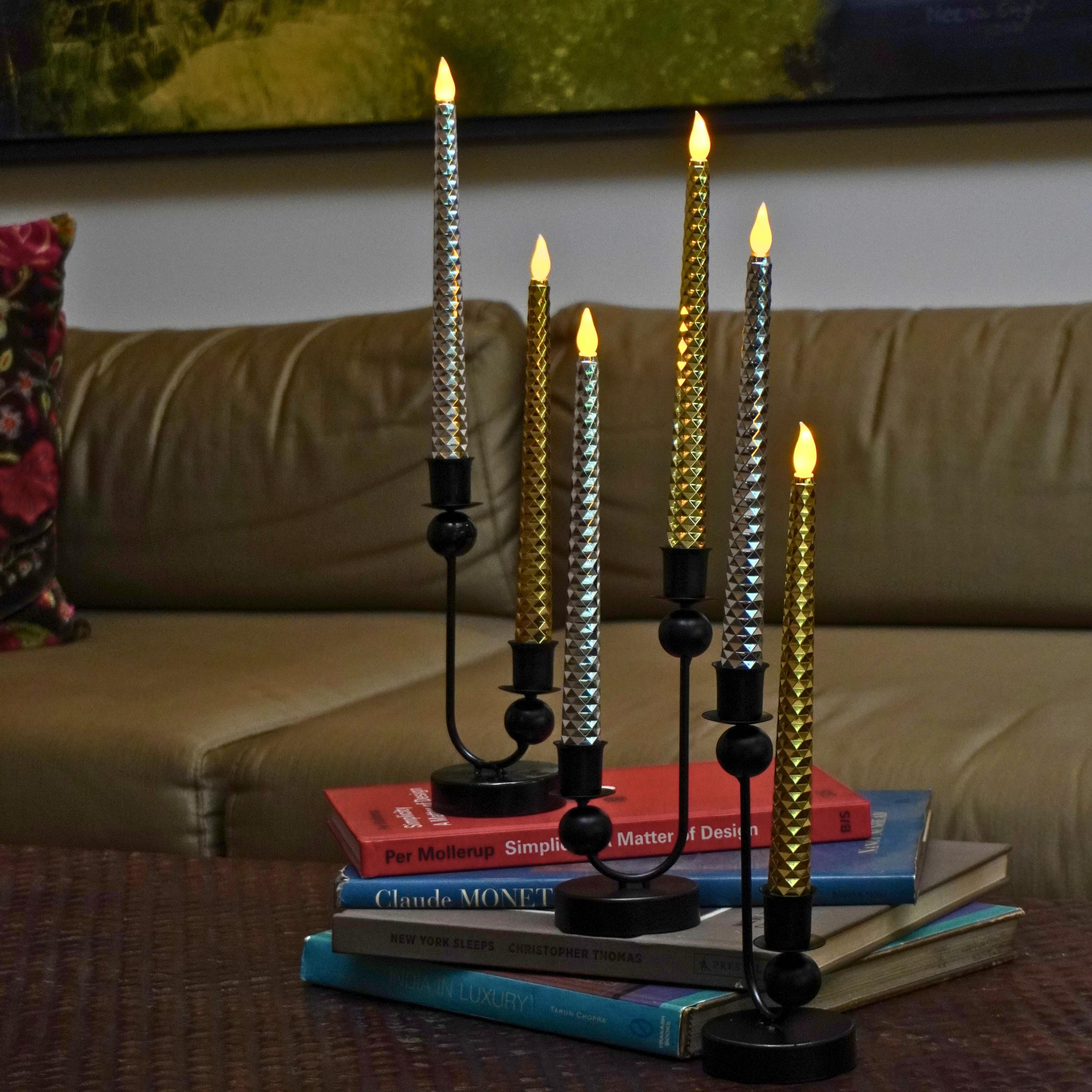 LED Shimmer Taper Candles